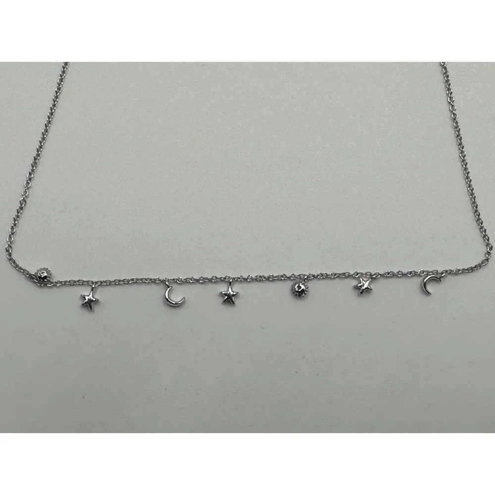 Kendra Scott Nikki Strand Necklace Silver Star and Moon Charms Small NWT